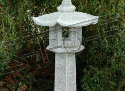 Stand Säulen Haus Leuchte Steinguss Figuren Statuen Garten